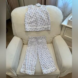 Bundle of 2 beautiful purple 100% cotton vintage outfit set, size 3T and 6Y